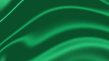 Pürüzsüz, dalgalı yeşil ipek kumaş dalgaları içeren büyüleyici soyut bir arka plan, lüks ve zarif bir görsel efekt yaratır..