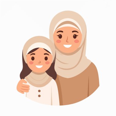 İnsanlar sıcak bir anı, yumuşak bir resimde gülümseyen tesettürlü iki kadınla paylaşır.