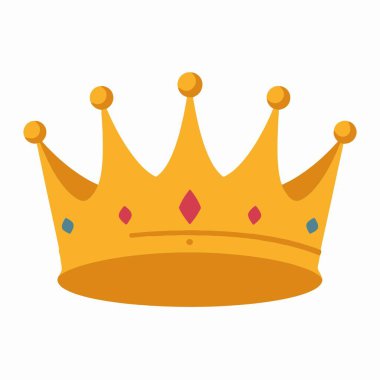 Mücevher aksanlı ve kalın tonları olan taçlı altın taç çizimi.