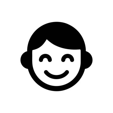 smiley face wearing headphones simple black and white icon conveying happiness and positivity with clean lines and minimal design elements