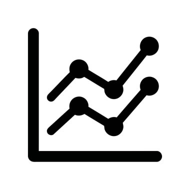 Grafik çizelgesi simgesi beyaz arkaplanda siyah olarak basit bir veri eğilimini gösterir