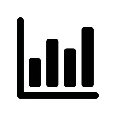 İş analizleri için uygun temiz beyaz bir arkaplan üzerinde veri görselleştirmesini gösteren grafik çubuğu simgesi