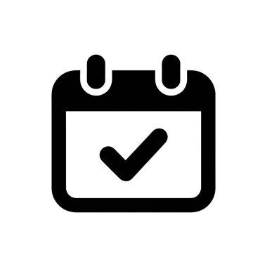 Başarılı olay zamanlaması veya görev tamamlama için bir işaretleme simgesi gösteren takvim simgesi