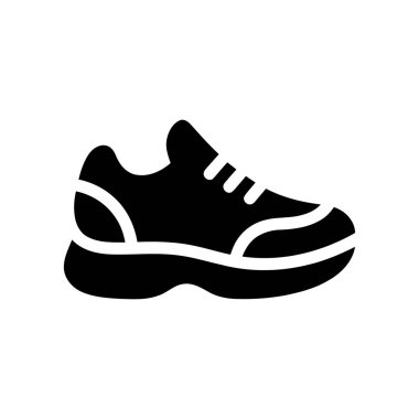 Sneaker icon silhouette ideal for branding and graphic projects with bold clean lines
