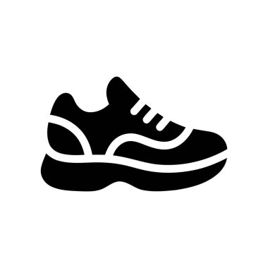 Sneaker silhouette minimalist black and white vector style for design projects