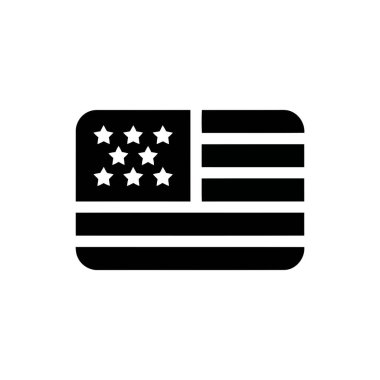 Cesur, basit bir tasarımla Amerikan bayrağının siyah silueti.