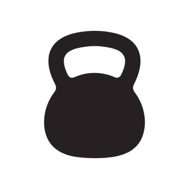 Beyaz arka planda Kettlebell silueti, fitness eğitimi ve kuvvet odaklama vurgusu