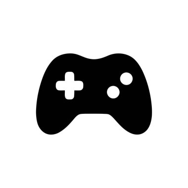 Kullanıcı arayüzü ve oyun tasarımı projeleri için uygun beyaz arkaplan üzerindeki oyun denetleyici silueti