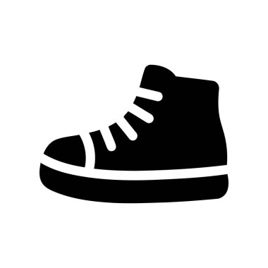 Beyaz arkaplanda siyah renkli spor ayakkabı silueti simgesi temiz ölçeklenebilir grafik değeri