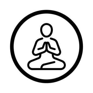 Meditasyon simgesi, sakin bir duruşta oturan bir figürle dairesel bir dış hatları gösteriyor
