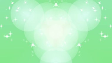 Beyaz şekilli ve parıltılı hareketli yeşil arkaplan