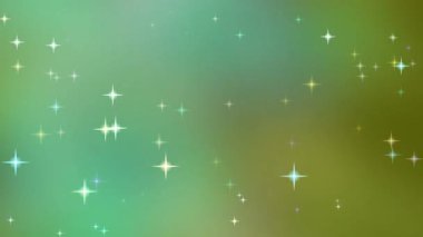 Yeşil bir gradyan üzerinde ışıldayan yıldızların animasyon videosu