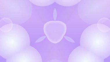 Mor zemin üzerinde yumuşak odaklı beyaz daireler çizen bir dizi resim