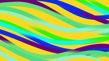 Soyut animasyonda ekran boyunca akan renkli dalgalı çizgiler