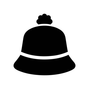 Konukseverlik ve tasarım kullanımı için beyaz zemin üzerinde siyah şekilli servis çanı silueti simgesi