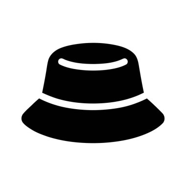 Fedora şapka siyah siluet tarzı beyaz şeritli temiz beyaz arkaplan