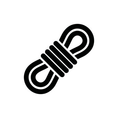 Basit düz siyah biçiminde bobin ikonu vektörü Bu grafik sembolü tırmanan güvenliği veya macerayı temsil eder