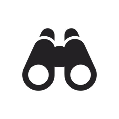 Dürbün simgesi, beyaz arkaplan üzerinde basit siyah siluet tasarım ve web kullanımı için idealdir