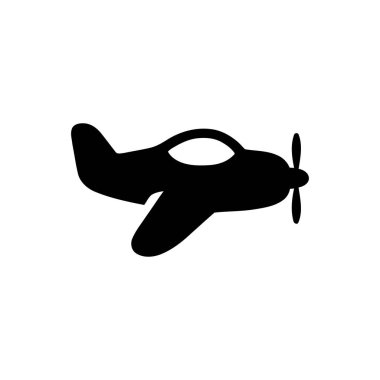 Uçuş sırasında uçak siluetinde pervane kanadı kokpiti basit tasarımı