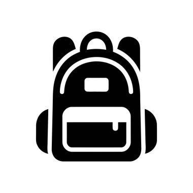 Okul ve seyahat gereksinimlerini temsil eden basit siyah simge Eğitim ve seyahatle ilgili grafik tasarımlar için mükemmel