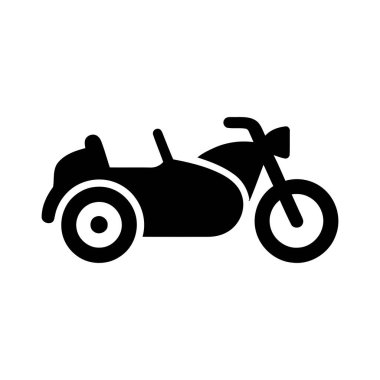 Motosiklet sepeti klasik retro araç simgesi çizimi Bu basit grafik sembolü macera ve özgürlüğü temsil eder