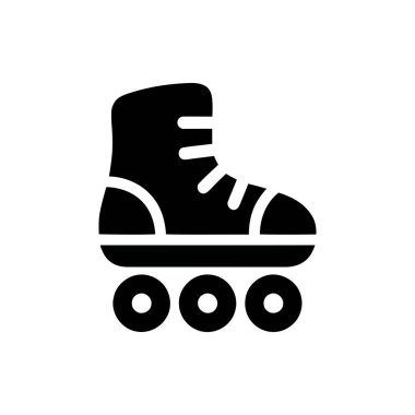 Etkin yaşam tarzı ve eğlence için paten içi ikonu. Spor ve eğlence etkinliğini temsil eden basit grafik
