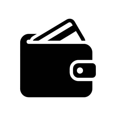 Kişisel finans ve ödemeler için kullanılan kredi kartını gösteren cüzdan simgesi