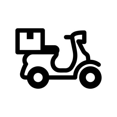 Hızlı servis için taşınan bir paket tasvir edilen scooter grafiği