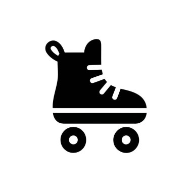 Temiz beyaz bir arkaplan üzerinde eğlence aktivitesini temsil eden paten siluet çizelgesi
