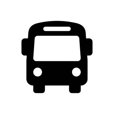 Otobüs simgesi, önde beyaz bir arkaplanda bir toplu taşıma aracının siyah siluetini gösterir