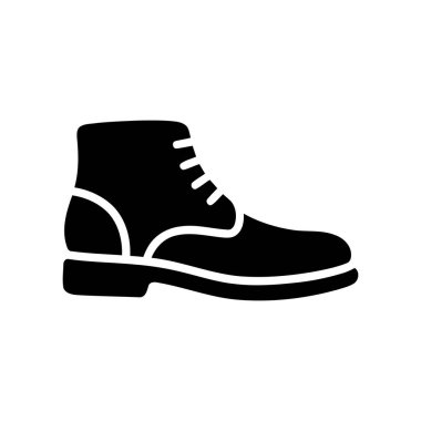 Ayakkabı simülasyonu, ayakkabı modasını temsil eden beyaz arka planda şık bir dantelin çizme simgesi.