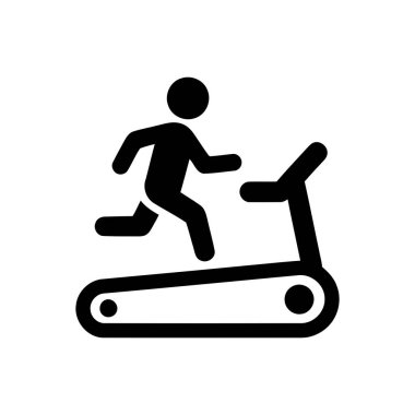 Spor salonunda koşu bandındaki koşucu basit bir egzersiz anı gösterir.