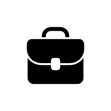 Markalaştırma ve tasarım varlıkları için siyah üzerine koyu renkli evrak çantası silueti simgesi