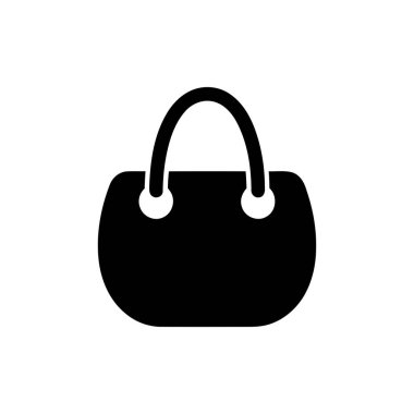 Markalaşma ve tasarım projeleri için uygun temiz beyaz arkaplan üzerindeki el çantası siluet simgesi
