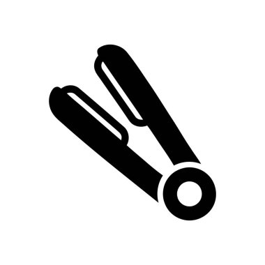 Hair straightener silhouette on white background showing two plates