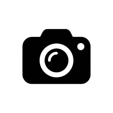 Web tasarım uygulama arayüzleri ve modern teknoloji çizimleri için dijital fotoğrafçılığı ve görsel ortam ideallerini temsil eden kamera simgesi