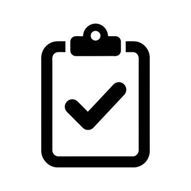 İşaretleme panosu simgesi başarılı görev tamamlamayı ya da beyaz arkaplan üzerindeki onaylamayı simgeler