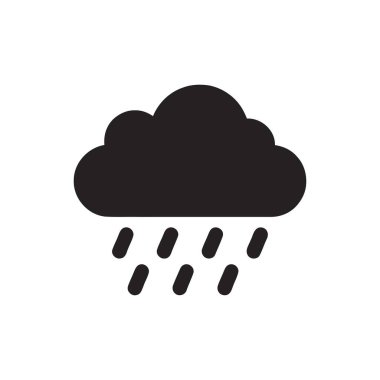 Yağmur bulutu simgesi yağış veya yağmurlu hava koşullarını betimler. Hava tahminleri için basit grafik sembolü