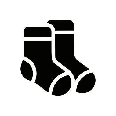 Siyah ve beyaz çoraplar, moda ve giysi tasarımlarına hazır temiz bir grafik çizimi sunar.