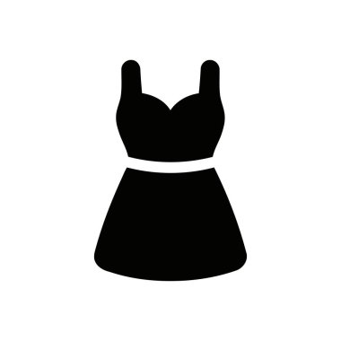 Simge siyah silueti zarif tarz ve moda için kadın kıyafetlerini temsil eder