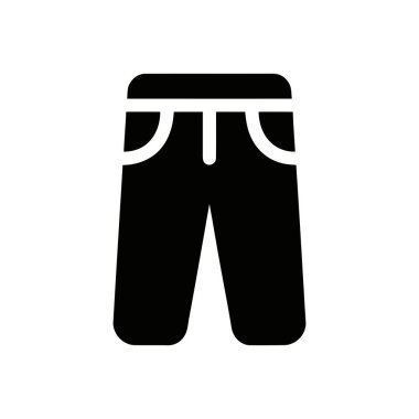 Moda ve kıyafet tasarımları için ideal iki cepli siyah bir siluet içeren pantolon giyim ikonu