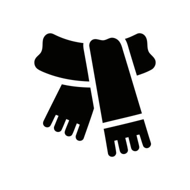 Beyaz arkaplanda rahat bir kışlık giysi aksesuar grafik tasarım öğesini gösteren eşarp simgesi