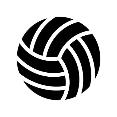 Sporla ilgili kavramlar için siyah beyaz tasarımı olan voleybol ekipman simgesi