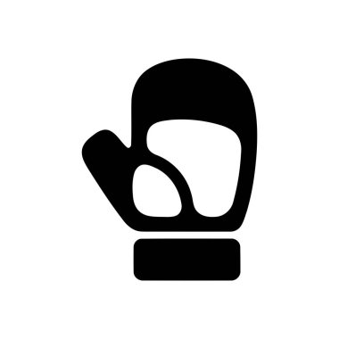 Kışın sıcak el giysilerini temsil eden siyah ve beyaz eldiven simgesi soğuk hava koruma ve rahatlık için basit bir illüstrasyon