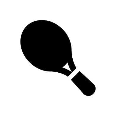 Tenis raketinin siyah silueti spor ve atletik oyunu sembolize ediyor.