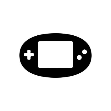 Oyun konsolu, dijital ortam için mükemmel temiz beyaz bir arkaplan üzerinde elde taşınabilir bir oyun aygıtı silueti