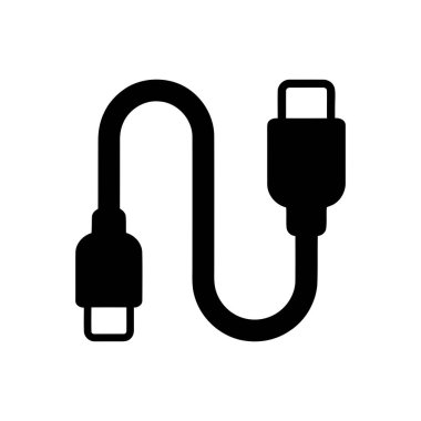 Veri transferi ve elektronik cihazları yüklemek için USB bağlantı simgesi Kablosu Modern teknoloji bağlantıları için esastır
