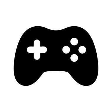 Oyun denetleyici simgesi video oyunu eğlencesini temsil eden beyaz bir arkaplanda görüntülendi