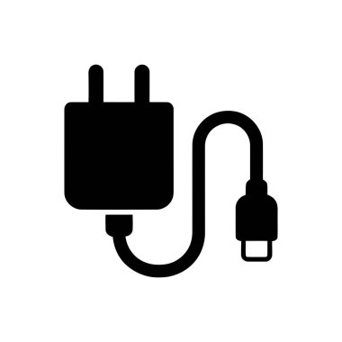 Mobil ve elektronik aygıtlar için şarj kablosu adaptörü simgesi