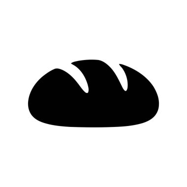 Ekmek somunu silueti simgesi en az düz arkaplanda beyaz arkaplan üzerine